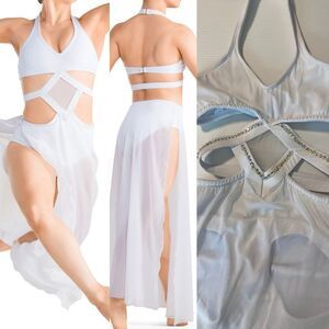 Tenth House solo custom 2 Die 4 Dance Leotard costume white MERIDIAN TD24431 MC